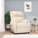 Stand up Massage Chair Cream Faux Leather