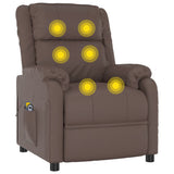 Stand up Massage Chair Brown Faux Leather - Low Angle