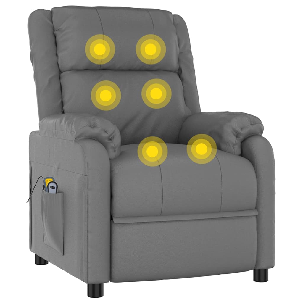 Stand up Massage Chair Grey Faux Leather