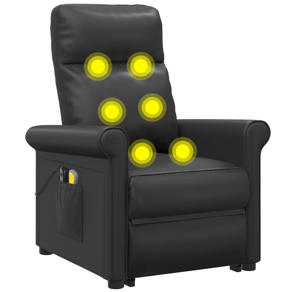 Stand up Massage Chair Black Faux Leather