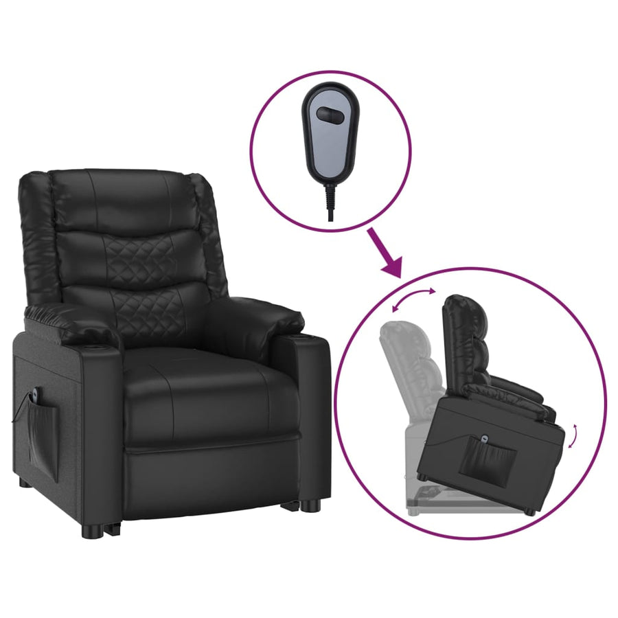 Stand up Chair Black Faux Leather