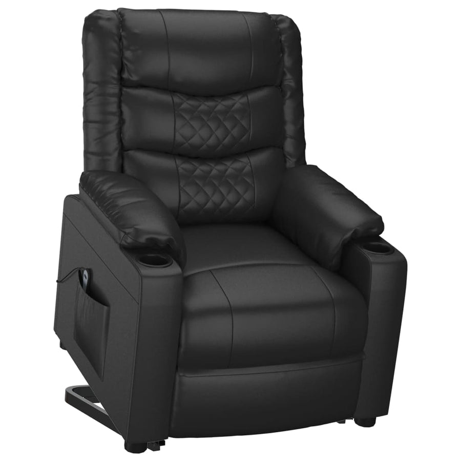 Stand up Chair Black Faux Leather