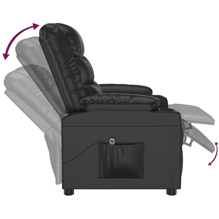 Stand up Chair Black Faux Leather