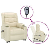 Stand up Massage Chair Cream Faux Leather