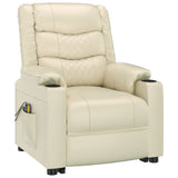 Stand up Massage Chair Cream Faux Leather - Side View