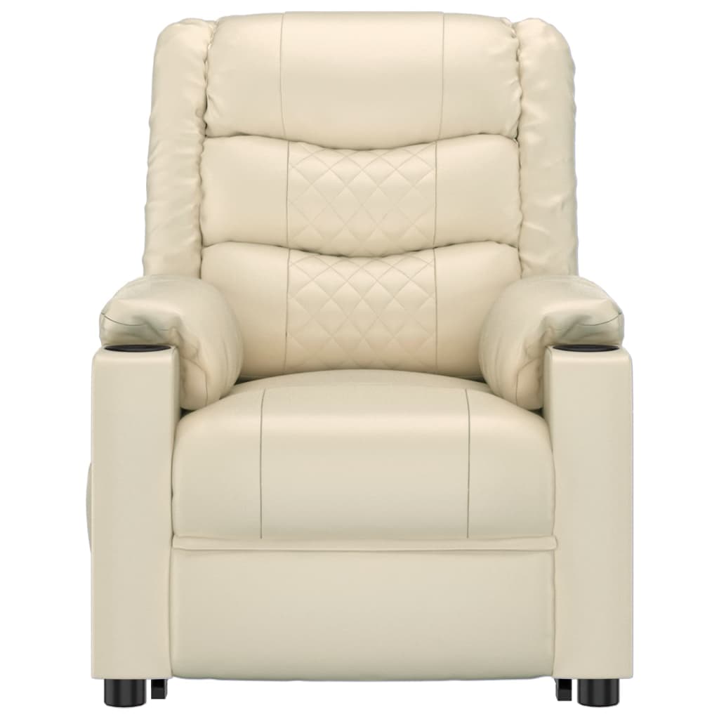 Stand up Massage Chair Cream Faux Leather