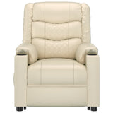 Stand up Massage Chair Cream Faux Leather
