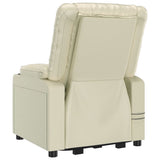 Stand up Massage Chair Cream Faux Leather - Rear View
