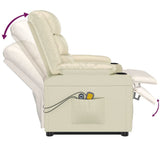 Stand up Massage Chair Cream Faux Leather - Low Angle