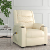 Stand up Massage Chair Cream Faux Leather
