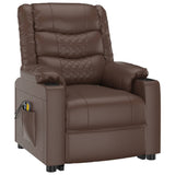 Stand up Massage Chair Brown Faux Leather - Side View