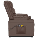 Stand up Massage Chair Brown Faux Leather - 45-Degree Angle