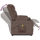 Stand up Massage Chair Brown Faux Leather - Low Angle