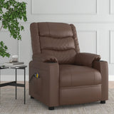Stand up Massage Chair Brown Faux Leather