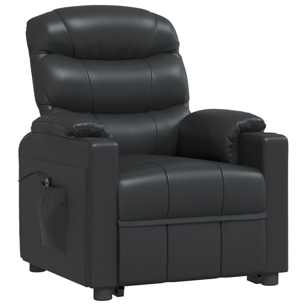 Stand up Chair Black Faux Leather