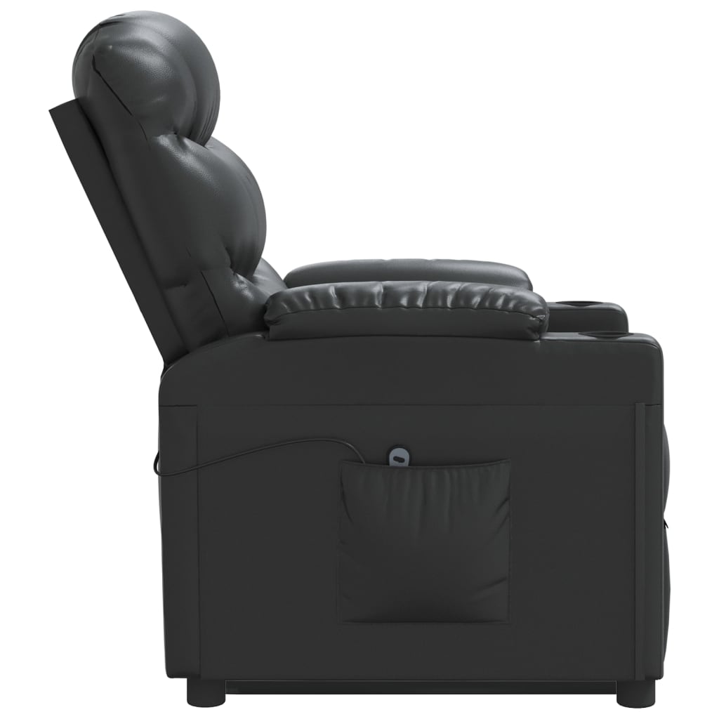 Stand up Chair Black Faux Leather