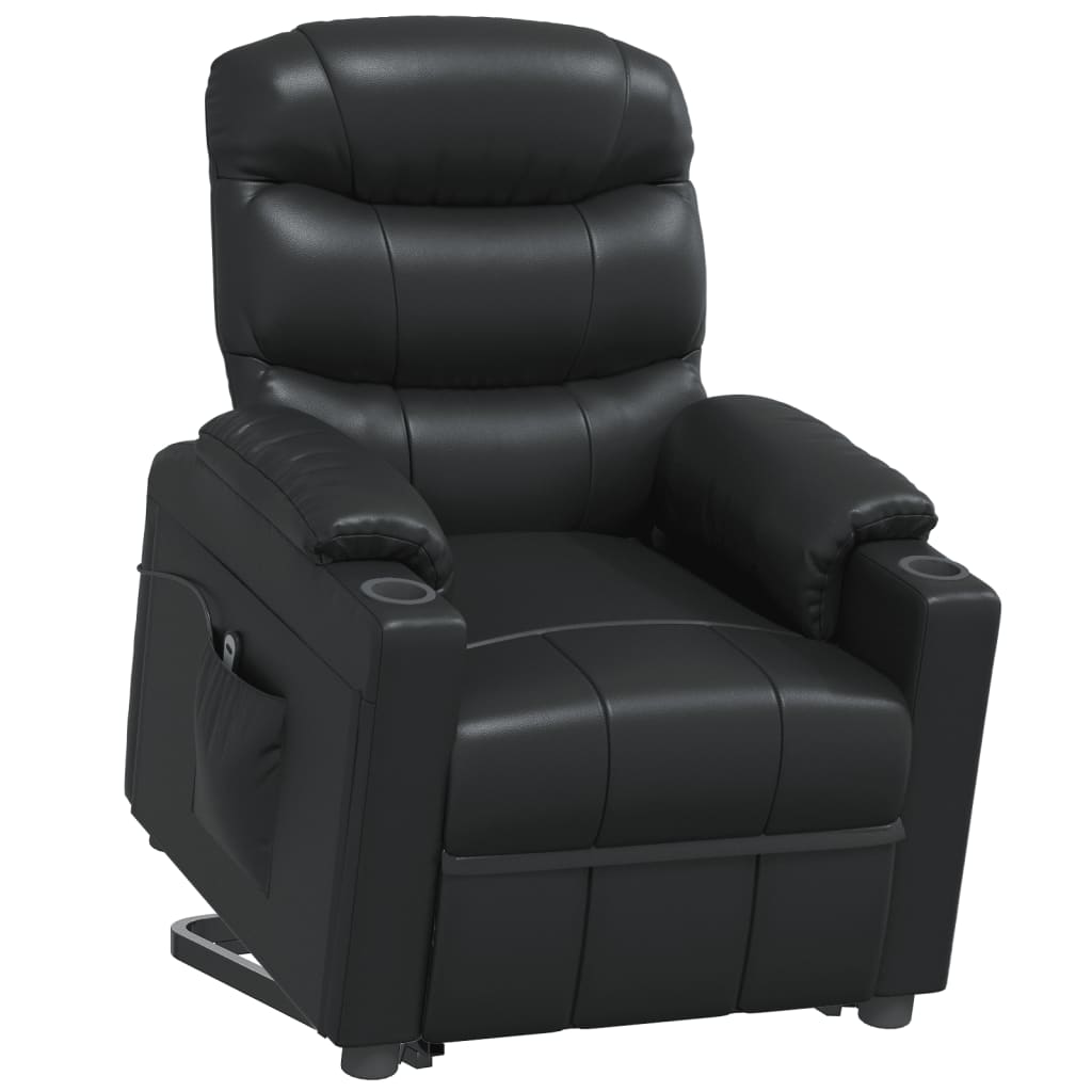 Stand up Chair Black Faux Leather