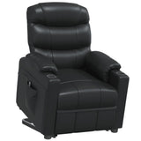 Stand up Chair Black Faux Leather - Close-Up Angle