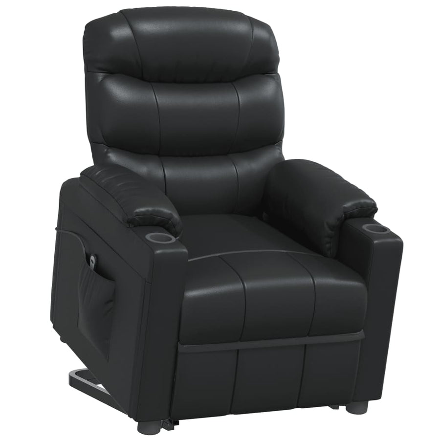 Stand up Chair Black Faux Leather