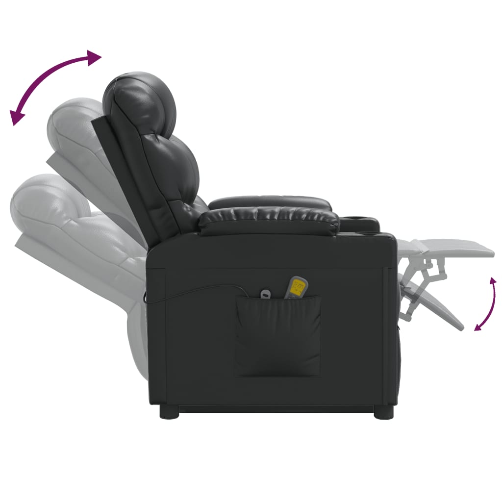 Stand up Chair Black Faux Leather