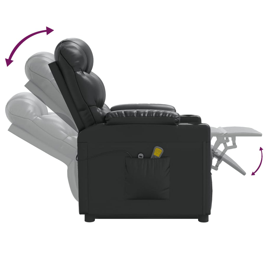 Stand up Chair Black Faux Leather