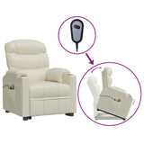 Stand up Massage Chair Cream Faux Leather