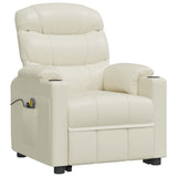 Stand up Massage Chair Cream Faux Leather