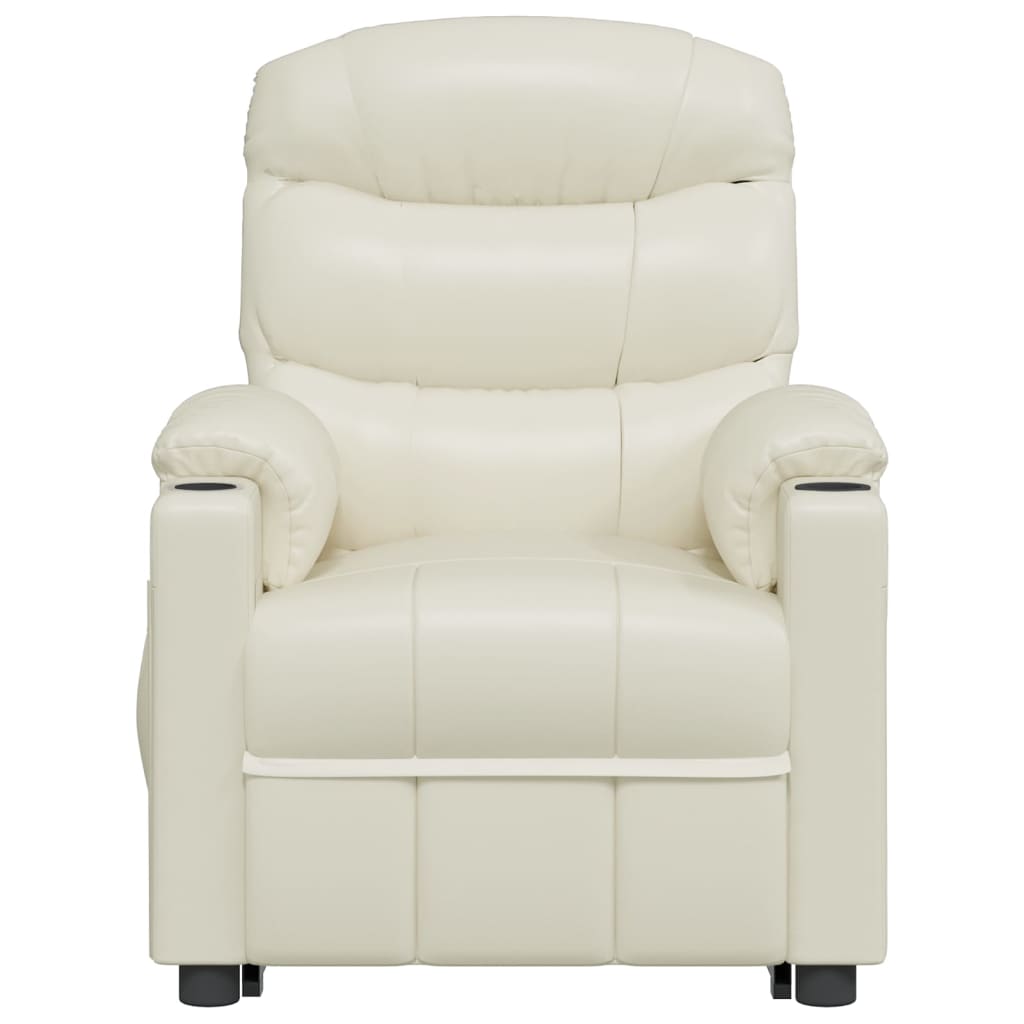 Stand up Massage Chair Cream Faux Leather
