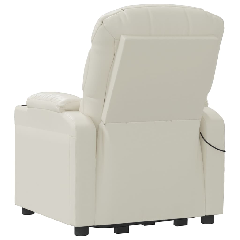 Stand up Massage Chair Cream Faux Leather