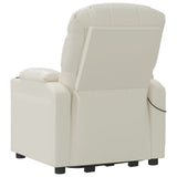 Stand up Massage Chair Cream Faux Leather - Rear View