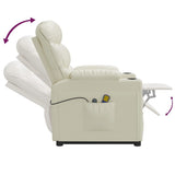 Stand up Massage Chair Cream Faux Leather - Low Angle