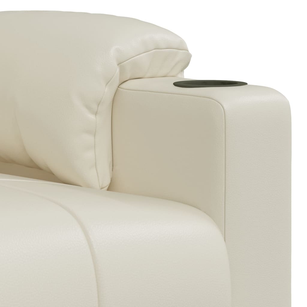 Stand up Massage Chair Cream Faux Leather