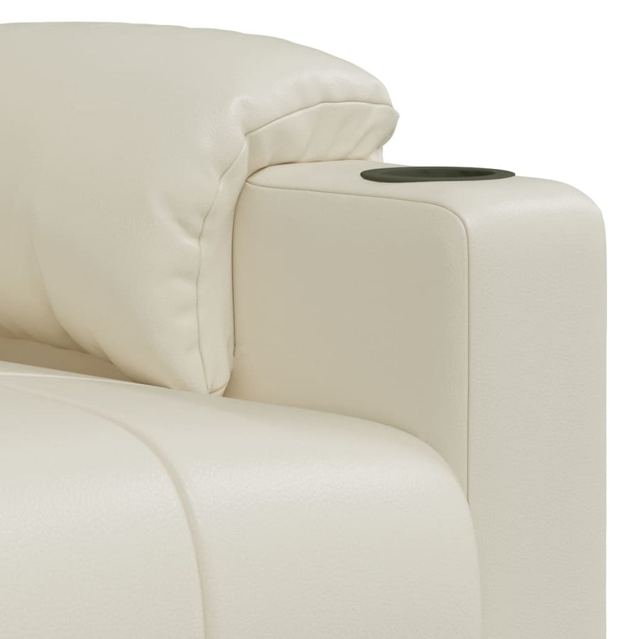 Stand up Massage Chair Cream Faux Leather