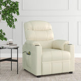 Stand up Massage Chair Cream Faux Leather
