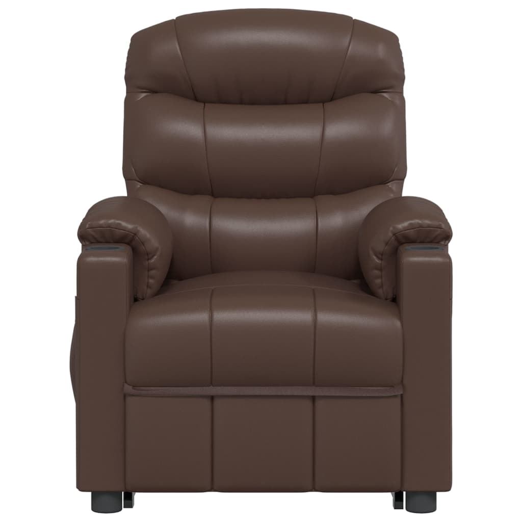 Stand up Massage Chair Brown Faux Leather