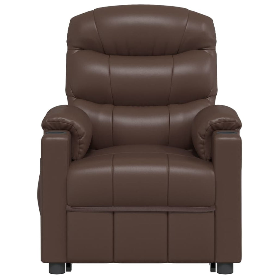 Stand up Massage Chair Brown Faux Leather