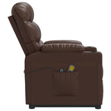 Stand up Massage Chair Brown Faux Leather - 45-Degree Angle