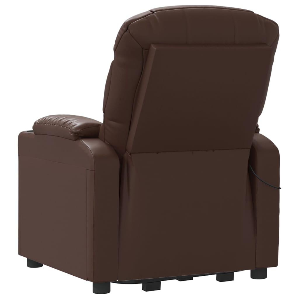 Stand up Massage Chair Brown Faux Leather