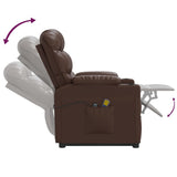Stand up Massage Chair Brown Faux Leather - Low Angle