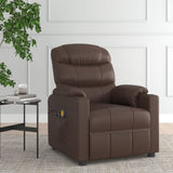Stand up Massage Chair Brown Faux Leather