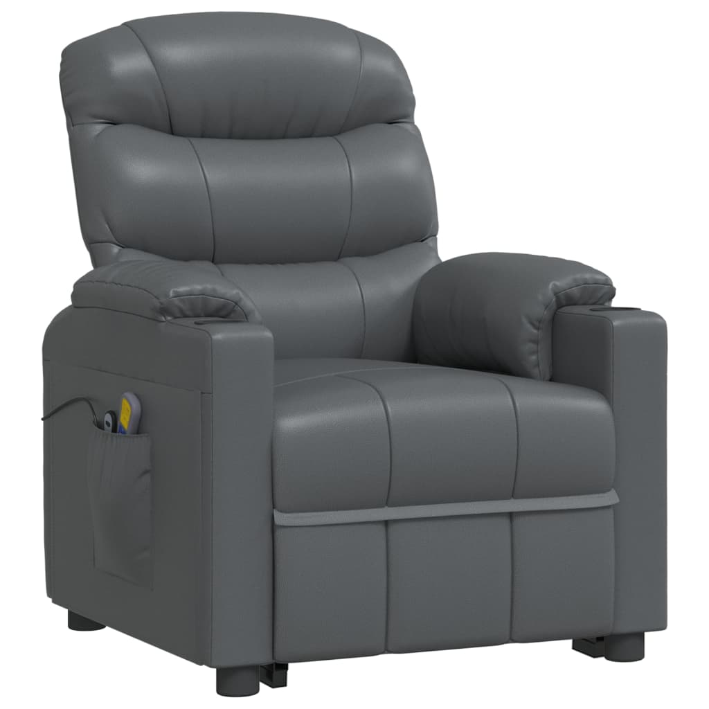 Stand up Massage Chair Grey Faux Leather
