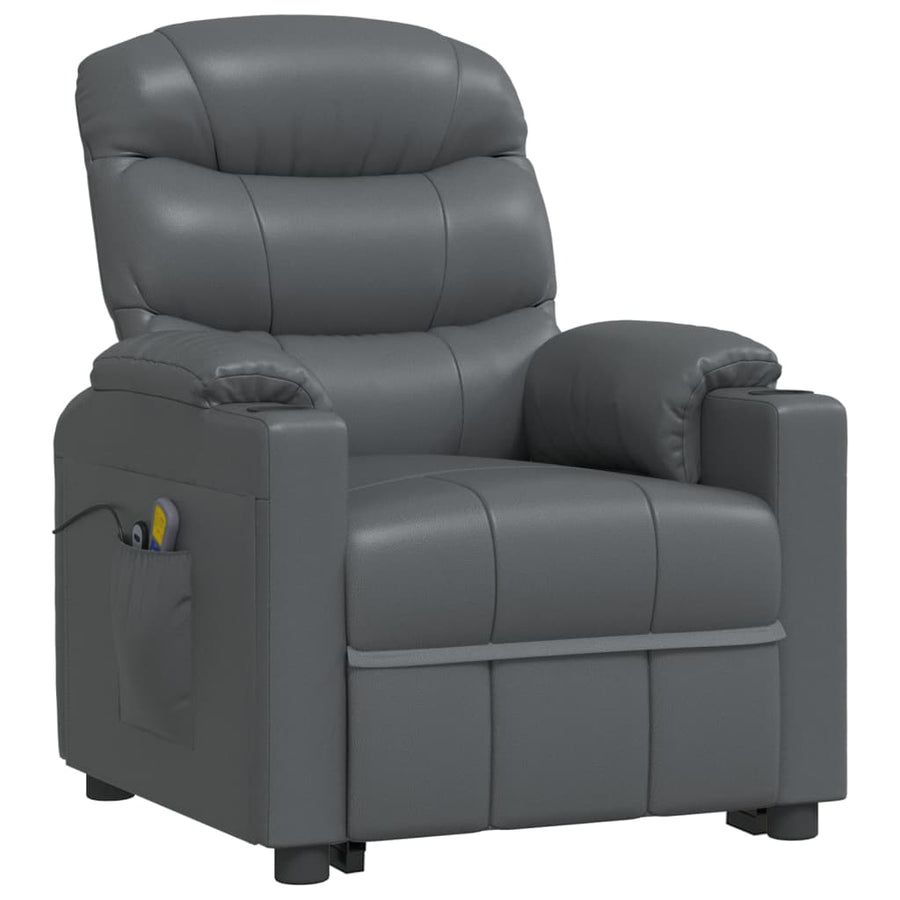 Stand up Massage Chair Grey Faux Leather