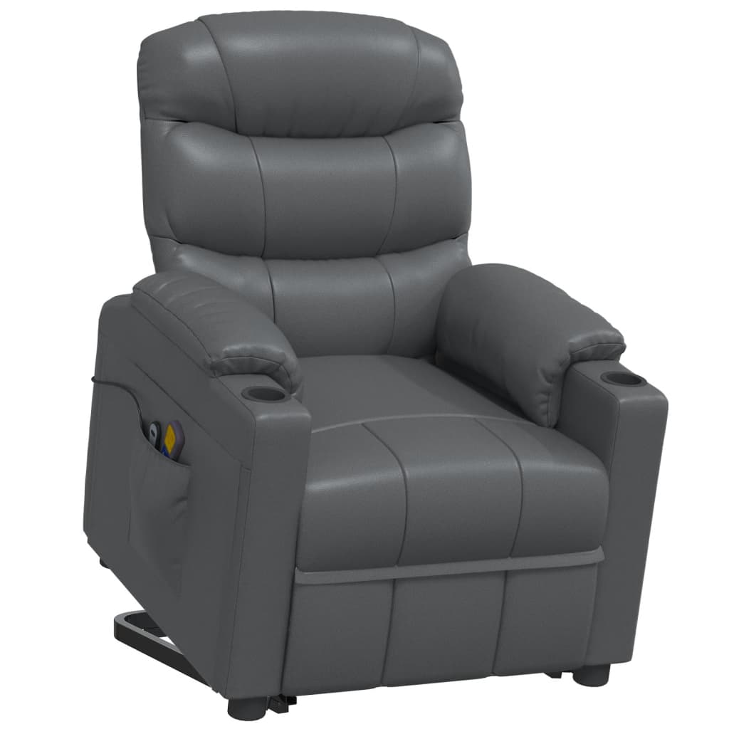 Stand up Massage Chair Grey Faux Leather