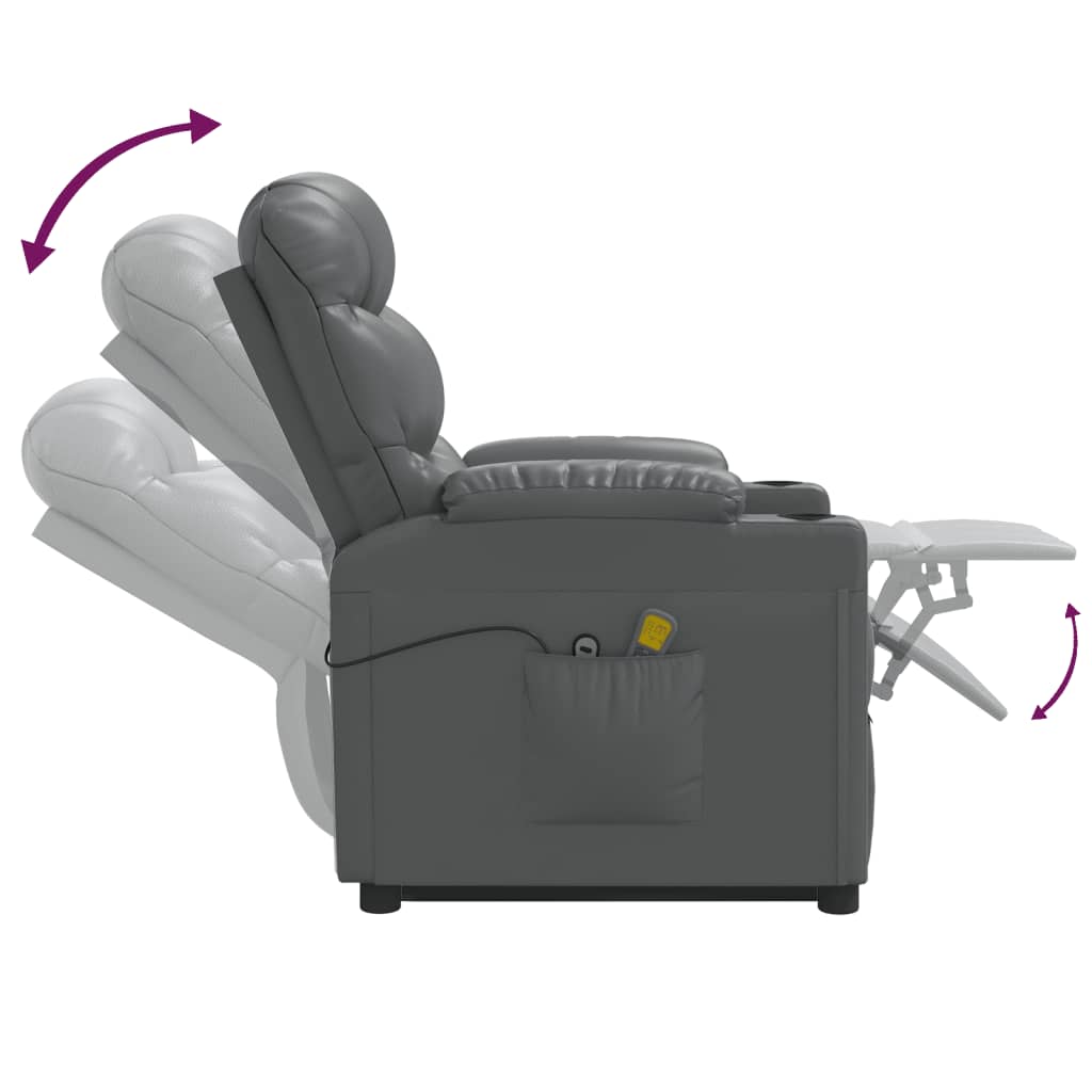 Stand up Massage Chair Grey Faux Leather