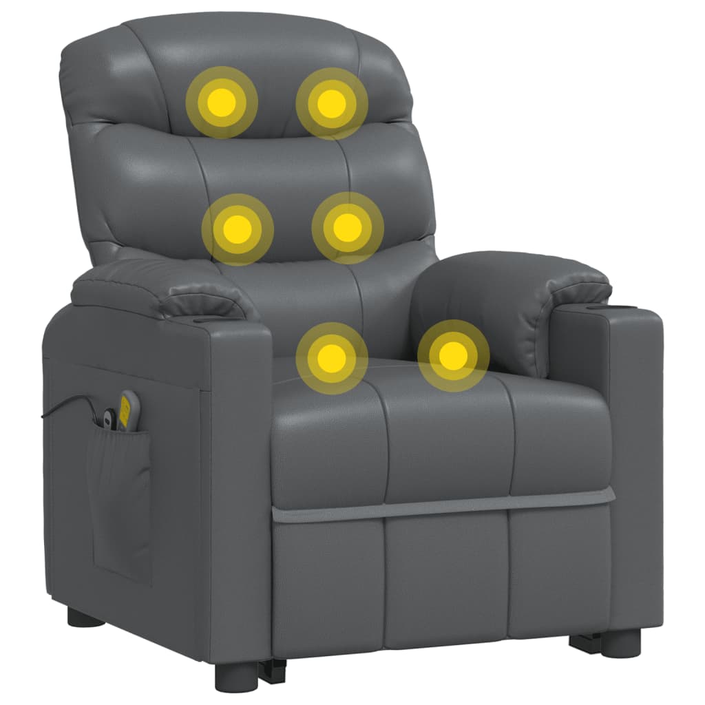 Stand up Massage Chair Grey Faux Leather