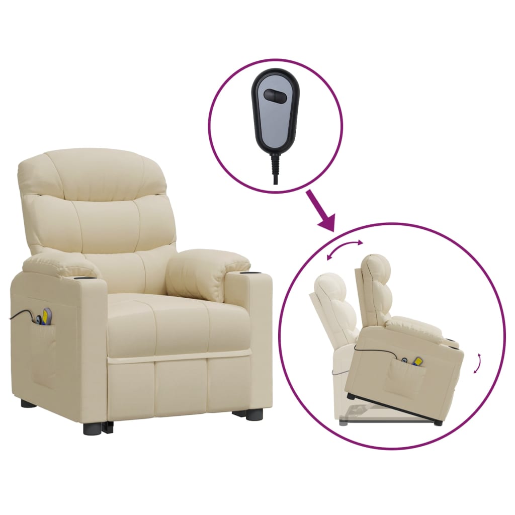 Stand up Massage Chair Cream Fabric