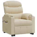 Stand up Massage Chair Cream Fabric - Side View