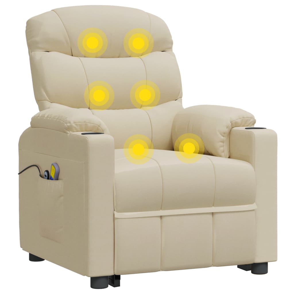 Stand up Massage Chair Cream Fabric