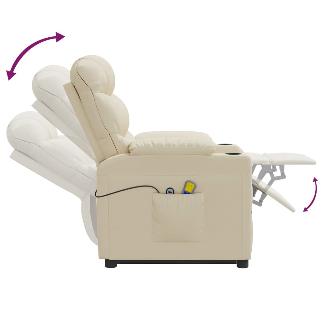 Stand up Massage Chair Cream Fabric