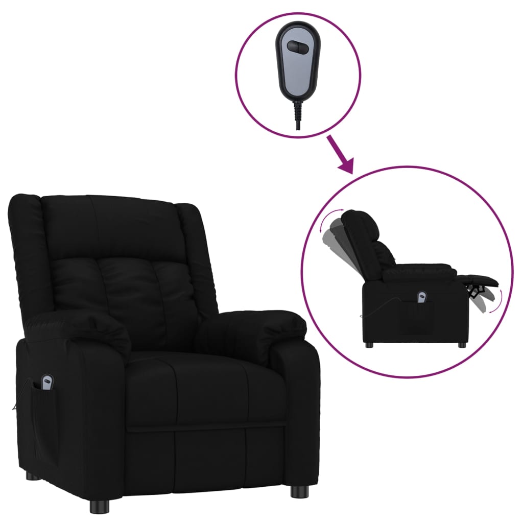 Stand up Chair Black Faux Leather